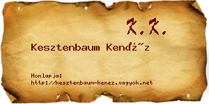 Kesztenbaum Kenéz névjegykártya